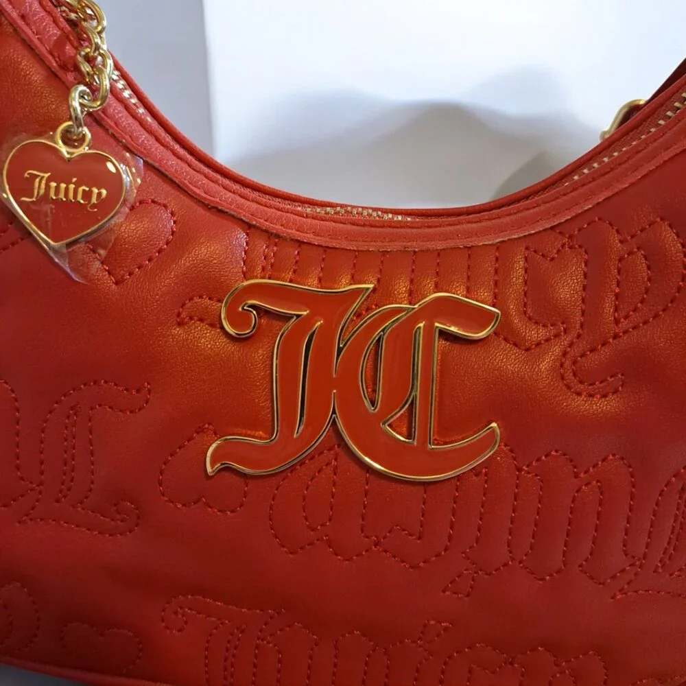 Juicy Couture Pink League HOBO Crossbody Bag with Pouch Red NWT
